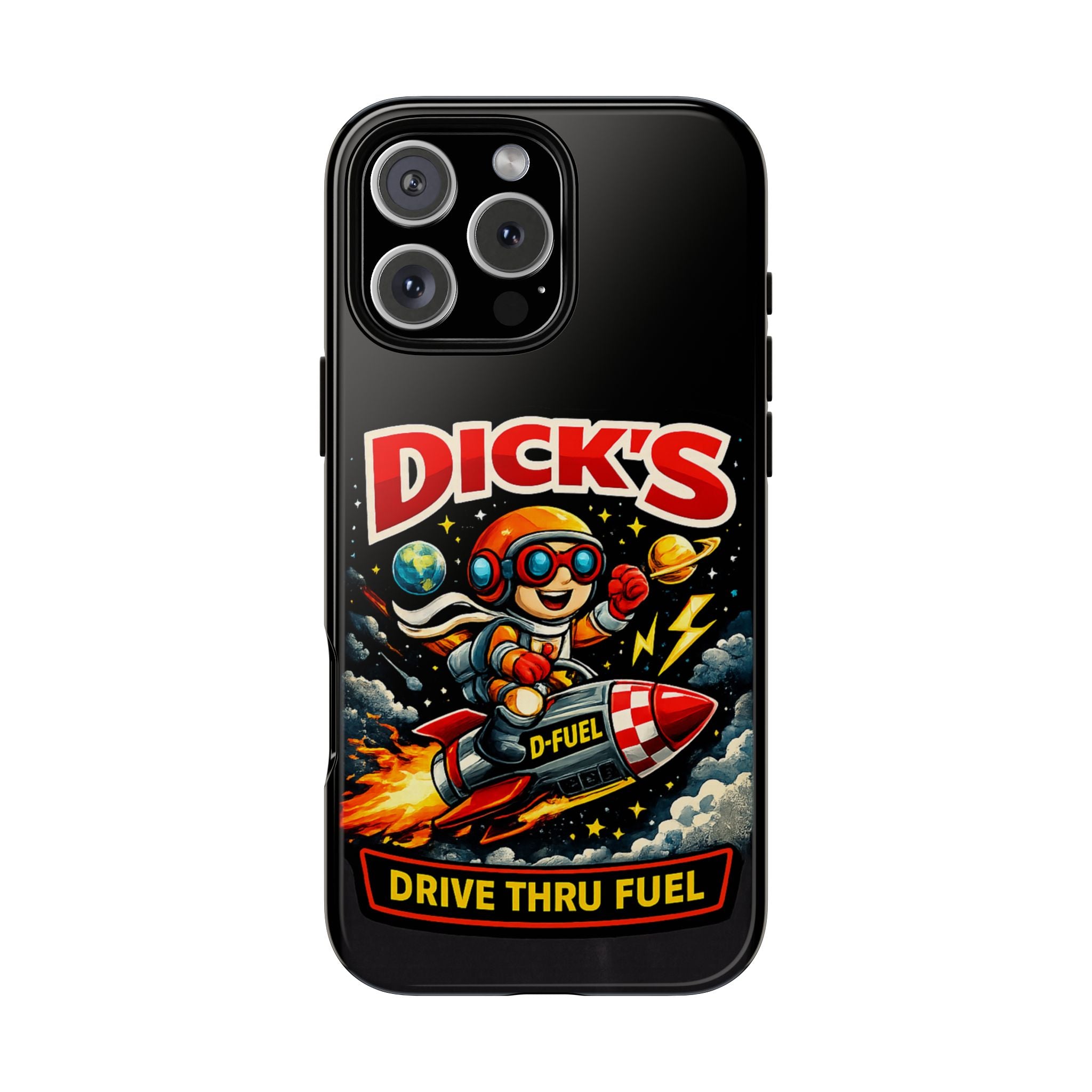 Phone Case — "DICK'S Drive Thru Fuel" Retro Rocket Graphic
